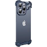 Doulings Frameless Series Designed for iPhone 14 Case,Minimalist Protective Shock Absorption Aerospace Grade Aluminum Shells & Elastomer Inlays Easy Fit,Shockproof Bumper Cover,Blue