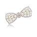Casualfashion 1Pcs Korean Style Crystal Rhinestone Hair Barrettes Butterfly Pearls Hair Clips Pins for Women Girls (Silver)