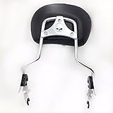 HTT adjustable Chrome Backrest Sissy Bar w/ Leather pad w/ Skull Mounting Plate For ALL YEAR Harley Davidson Touring FLHR- Road King FLHX- Street Glide (NEED DOCKING,SOLD SEPARATELY)