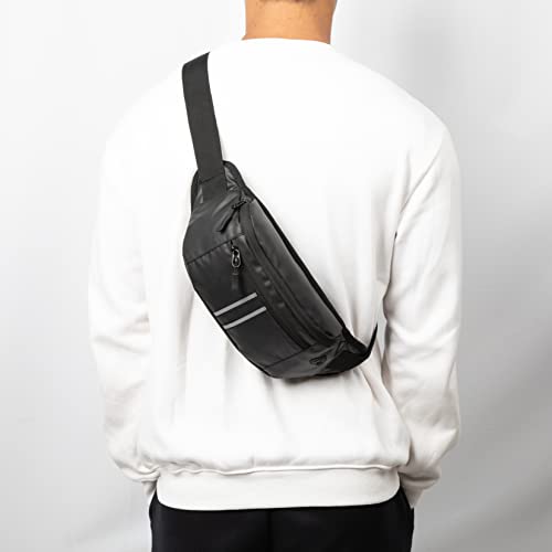 Bauchtasche Gürteltasche für Damen und Herren Hüfttasche Outdoor Groß Handytasche Sport Wasserdicht Laufgürtel Umhängetasche Geldgürtel Verschenken Sie EIN Kreditkartenetui (Schwarz-Wasserdicht)