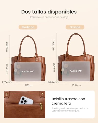 LOVEVOOK Women's Large Waterproof PU Leather Laptop Bag 15.6 Inch Laptop for Work Office School