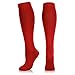 NEWZILL Compression Dress Sock (15-20mmHg) for Men & Women - Cotton Rich Comfortable Socks - BEST Stockings for Business Casual, Running, Medical, Athletic, Edema, Diabetic (S/M, Red)
