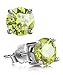 UHIBROS Sterling Silver Birthstone Stud Earrings Round Cubic Zirconia Diamond August Gifts