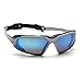 Pyramex Highlander Safety Eyewear, Ice Blue Mirror Anti-Fog Lens With Silver/Black Frame primary