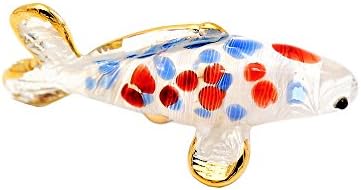 PertisFish Miniature Collectible Crystal Fancy Capp Fish Hand Blown Glass Art Fish Figurine Animals,No.07