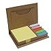 Mega Stationers Colored Sticky Note Set and Organizer, Square Notes and Index Flags in A Compact Little Box for Home Office School Use, Great Teacher's Gift