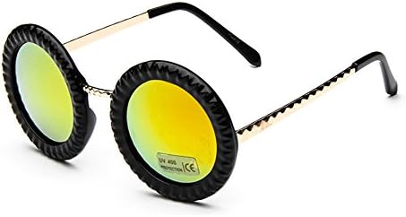 Sunny&amp;Love Stylish Flash Mirror Oversized Round Circle Sunglasses - UV400 w/Glasses