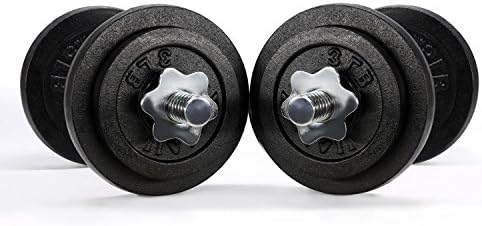 InfiDeals 50 Lbs Adjustable Dumbbells Cast Iron (1 Pairs) (Total Weight: 50 Lbs). Perfect for Home Gym Exercise - Building up Your Muscle!