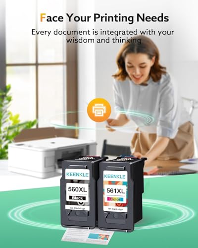 560 561 Printer Cartridges PG-560XL CL-561XL Replacement for Canon 560 561 Cartridges XL for Canon TS5350i Cartridges Pixma TS5351i TS5350a TS7450A TS7451A TS7450i TS5350 TS7450 TS7451 i TS535 1 (2 Pack)