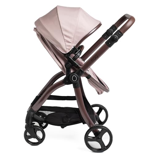 Roma Egg - Hush Violet Dolls Pram & Pushchair, Adjustable Handle 60-78cm, 2-in-1 Seat Unit/Carry Cot, Lightweight, Suitable for Dolls Up to 57cm, Gloss Lilac Chassis