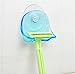 UNKE Practical Blue Razor Shaver Wall Sucker Suction Cup Hanger Bathroom Storage