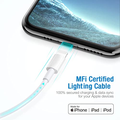 [Apple MFi Certified] Phone Charger, 6FT Lighting Cable Lighting to USB Cable Compatible with Phone 13/13 Pro/13 Pro Max/12/12 Mini/12 Pro/11/11 Pro/Xs Max/XR/X/AirPods Pro and More (5 pcs)
