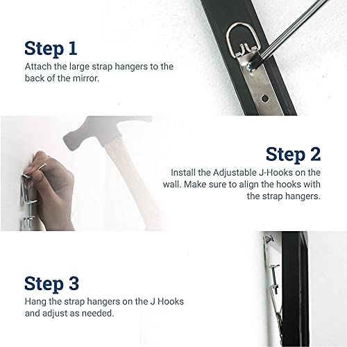 Mirror Hanging Kit with Hangers and Leveling Hardware 100 lbs Heavy