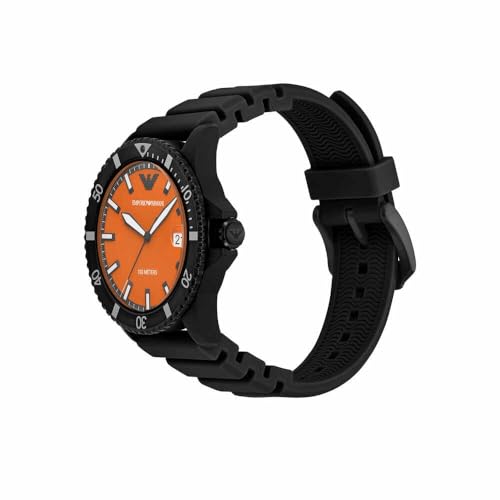 Watch For Men, Quartz Three Hand Date Movement and 42mm Case Size with Silicone Strap