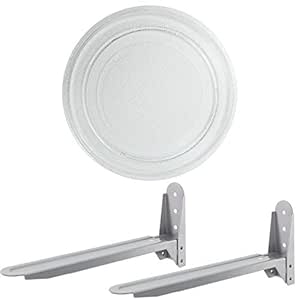 Spares2go - Plato giratorio de cristal liso (245 mm) + soportes de ...