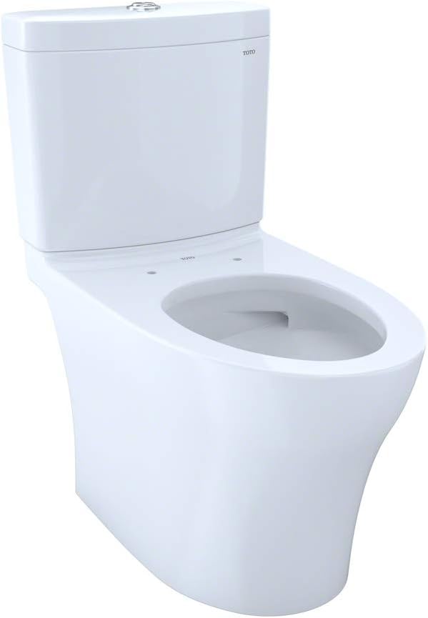 TOTO CST446CUMG#01 Aquia IV 1G Elongated Dual Flush 1.0 and 0.8 GPF Skirted CEFIONTECT two-piece-toilets, Cotton White - - 