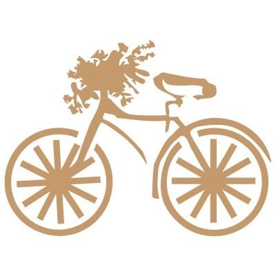 Stencil Deco Vintage Figures 002 Bicycle. Stencil size: 20x20 cm (7,9x7,9 in). Design size: 17,3x13 cm (6,8x5,1 in)