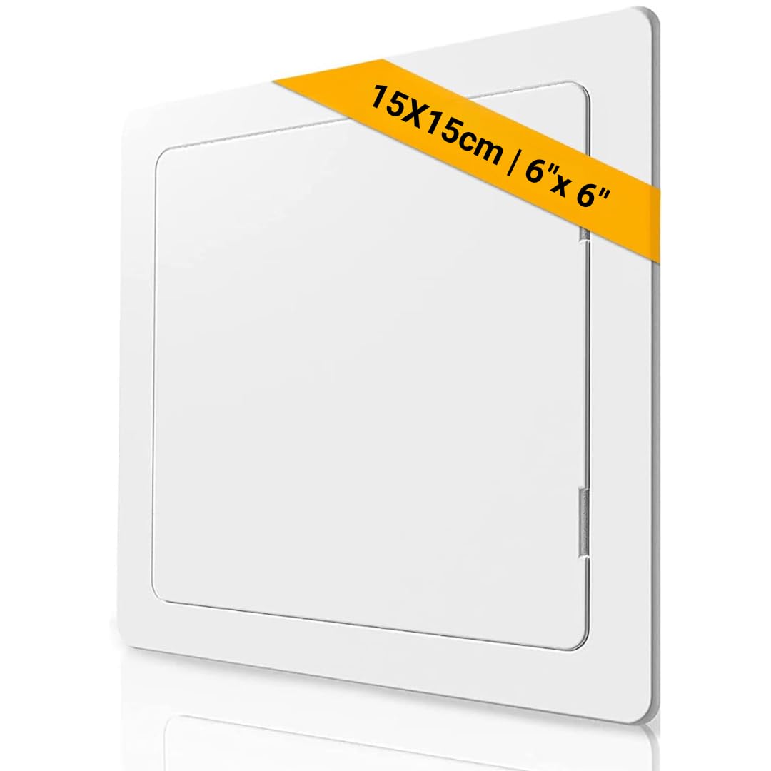 Proxinova Paintable Access Panel 150x150 mm, High-Grade ABS Plastic Panels for Inspection Hatch, Fuse Box Cover Cabinet, Wall and Ceiling, Conceals Wires, Meters, Pipes, Fits Flush to Surfaces