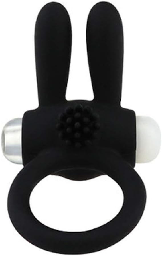 ZHBX Butterfly Bunny Vib-ra-ti-ng Lock Ring - Black