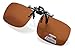 Eyekepper Rectangular Flip up Polarized Clip-on Sunglasses Brown