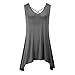 Solatin Women's Cross Front V Neck Tank Tops Summer Sleeveless Tunic Deep Grey 2XL