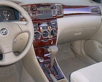 Toyota Corolla Interior Burl Wood Dash Trim Kit Set 2003 2004 2005 2006 2007 2008 Amazon In Car Motorbike