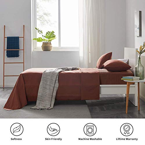 SLEEP ZONE Super Soft Queen Bed Sheets Set 4 Piece Cooling Fitted