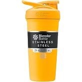 BlenderBottle Sport Flip Stainless Steel Shaker Bottle 24 oz Orange
