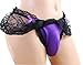 aishani Sissy Pouch Panties Men's Lace Skirted Mooning Bikini Briefs Underwear Sexy For Men (S, Purple)
