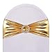 Pack of 50 Stretch Spandex Chair Sashes for Wedding Party Banquet Decoration Elastic Bulk Chair Cover with Buckle Engagement Event Birthday Graduation Meeting Metallic Gold