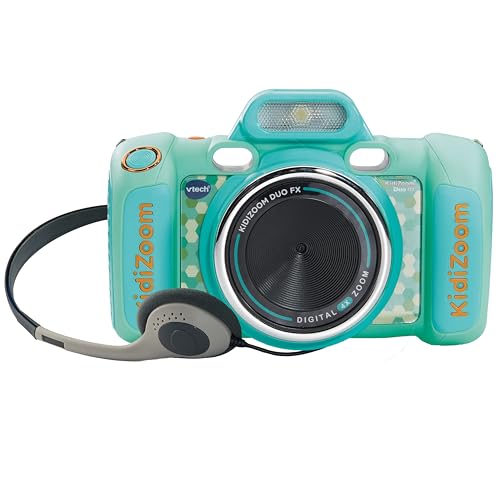 VTech - Kidizoom Duo FX Aquamarine, Kids Photo Camera, Selfies, Video, Color Screen, Comic Studio, Filters and Fun Effects, Gift for children 4-12 years old, ESP Version