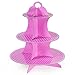 Pudgy Pedro's Pink 3 Tier Cupcake Stand Party Supplies (Polka Dot), 14 x 12