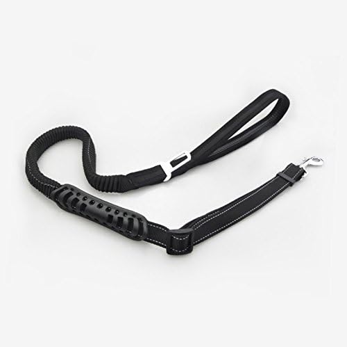REXWAY Multi-Function Strong Bungee Dog Leash with Seat Belt Buckle, Reflective Elastic Pet Leash Length Adjustable, with Soft Padded Handle &amp; Easy Control Grip Design for Large and Medium Dogs