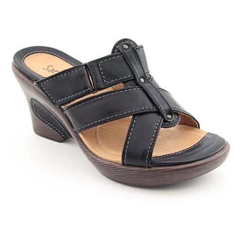 Sanita Sandra Platforms Wedges Open Toe Shoes Black Womens