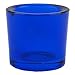 Bluecorn Beeswax Heavy Glass Votive and Tea Light Candle Holders (1, Dark Blue)