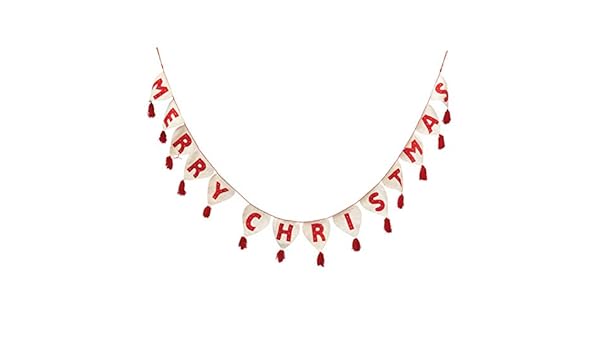 Amazon Com Creative Co Op 130 Wool Felt Merry Christmas Pennant