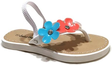 Infant Toddler Girls Glitter Jelly Flip Flop Cute Water Sandals WHITE sandal shoes 9 US Toddler