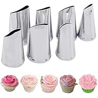Hendiy 7pcs/set Cake Decorating Tips Set Cream Icing Piping Fondant Rose Nozzle Pastry Tools Fondant Decorating Tools