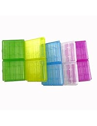 honbay 10 pcs Almacenamiento de la batería Caso Caja Organizador Soporte para batería AA AAA 4 Cell, varios colores