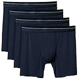 David Archy Men's 4 Pack Free Cutting Tech Micro Modal Boxer Briefs(L,Navy Blue 16)
