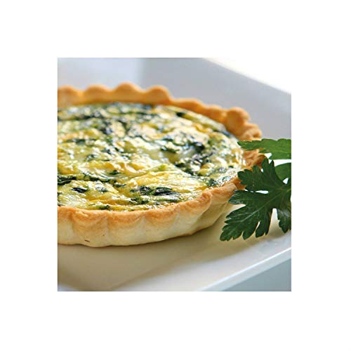 GOURMEX White, Round, Fluted Quiche Baking Dish | Ceramic Nonstick Pan | Perfect for Baking Small Tart Pies, Creme Brulee, Custard Dishes and Mini Cheesecake | Porcelain (5" Round) - Thumbnail 3
