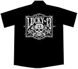 Skull and Nautical Stars Biker Work Shirt, Tombstone, Lucky 13