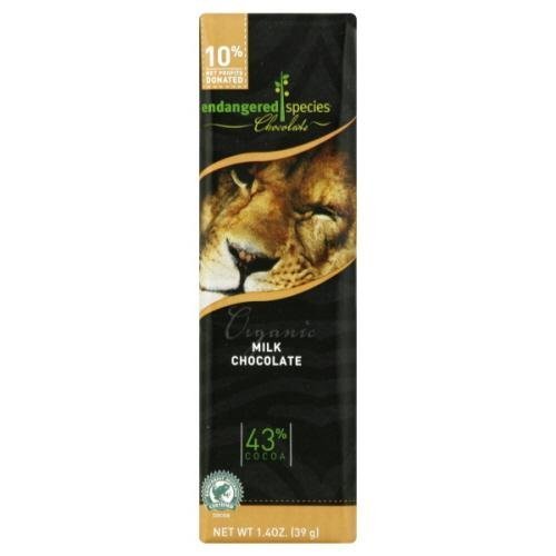 Endangered species chocolate bar Milk Lion org 1.4oz (037014270129)
