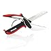 Clever Cutter 6 in 1 Kitchen Knife Stainless Steel Food Scissors with Cutting Board Built-in Slicer for Vegetables Fruits Chopper by Okazaki.