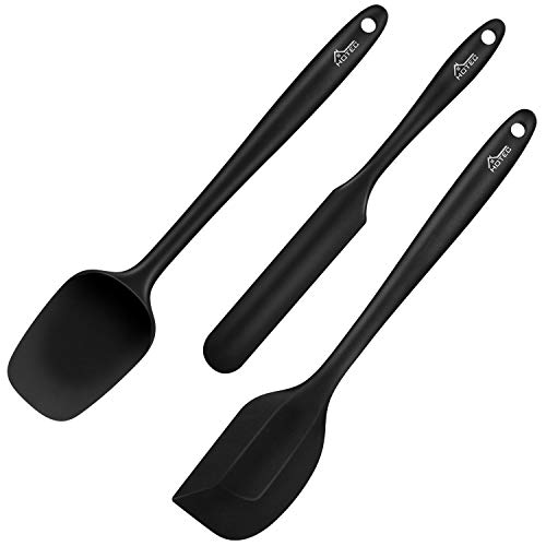 HOTEC Food Grade Silicone Rubber Spatula Set Kitchen Utensils for Baking, Cooking, and Mixing