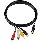 Gam3Gear Gold Plated S-AV RCA S-Video AV Video Audio Composite TV Adapter Cable for Sega Saturn