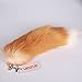 URSFUR 17 inches Real Fox Tail Keychain Cosplay Fur Toy Handbag Accessories Golden Key Chain Ring Hook Tassels