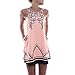 Women Dress,Haoricu Hot Sale!New Summer Women Printed Sleeveless Casual T shirt Dress For Teens Girls (Asian Size:XL, Pink)