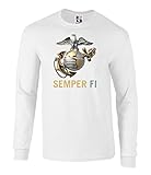 Fashion Greek US Marines Semper Fi Eagle Graphic Long Sleeve Officially Licensed T Shirt