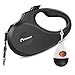 Peteast Retractable Dog Leash, 360° Tangle-Free, Heavy Duty Up to 55lbs pets, 16ft Strong Reflective Nylon Tape with Waste Bag Dispenser, One-Handed Brake/Pause/Lock